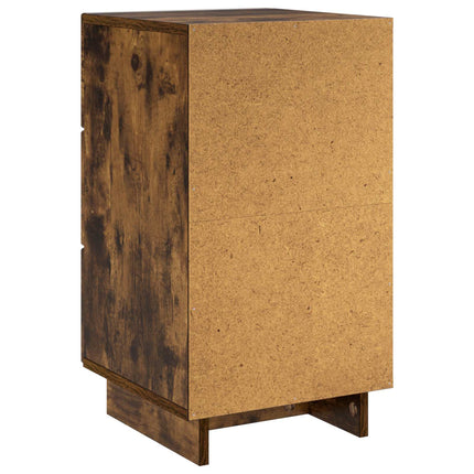 Nattduksbord 2 pcs Rökt ek 33,5 x 34,5 x 60 cm Konstruerat trä