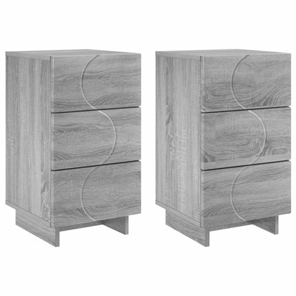 Nattduksbord 2 pcs Grå Sonoma 33,5 x 34,5 x 60 cm