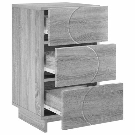 Nattduksbord 2 pcs Grå Sonoma 33,5 x 34,5 x 60 cm