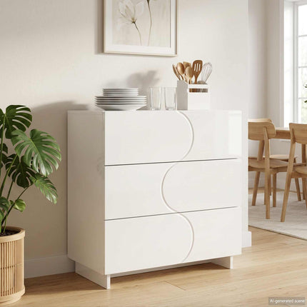 Sideboard Vit högglans 70 x 38 x 75 cm Konstruerat trä
