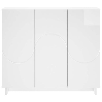 Sideboard Vit högglans 85.5 x 31 x 75 cm Konstruerat trä