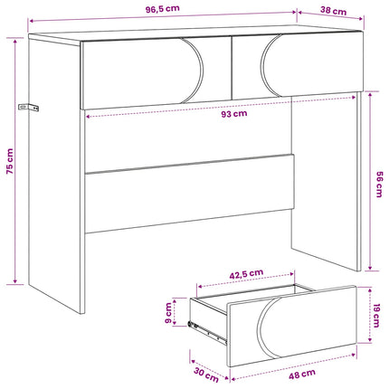 Konsolbord Artisan-ek 96,5 x 38 x 75 cm Konstruerat trä