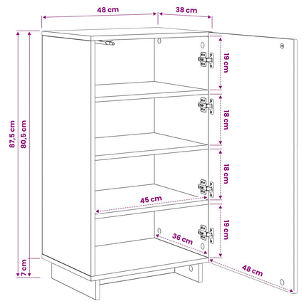 Skoskåp 48 x 38 x 87,5 cm Konstruerat trä Rökt ek
