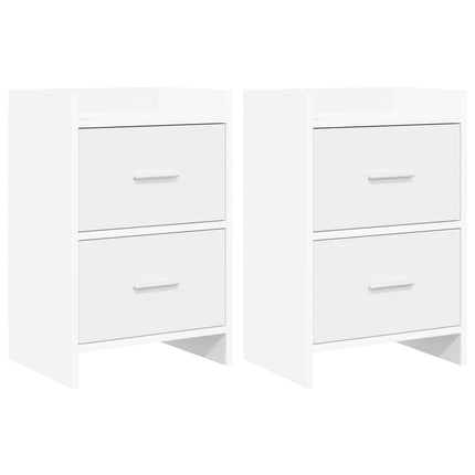 Sängbord 2 pcs Vit 40 x 30 x 60 cm Konstruerat trä
