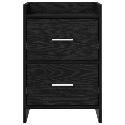 Sängbord 2 pcs Svart ek 40 x 30 x 60 cm Konstruerat trä