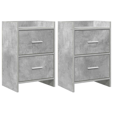 Sängbord 2 pcs Betonggrå 40 x 30 x 60 cm Konstruerat trä