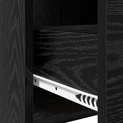 Sängbord 2 pcs Svart ek 40 x 30 x 60 cm Konstruerat trä