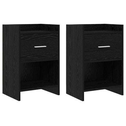 Sängbord 2 pcs Svart ek 40 x 30 x 60 cm Konstruerat trä