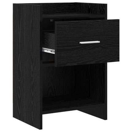 Sängbord 2 pcs Svart ek 40 x 30 x 60 cm Konstruerat trä