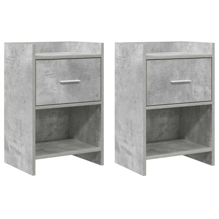 Sängbord 2 pcs Betonggrå 40 x 30 x 60 cm Konstruerat trä