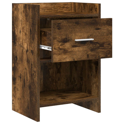 Sängbord 2 pcs Rökt ek 40 x 30 x 60 cm Konstruerat trä