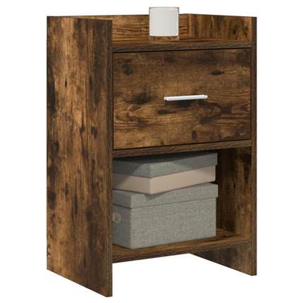Sängbord 2 pcs Rökt ek 40 x 30 x 60 cm Konstruerat trä