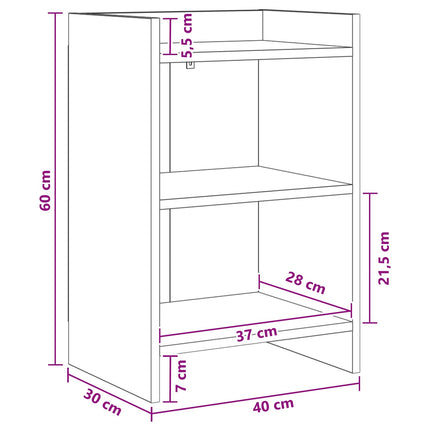 Sängbord 2 pcs Svart ek 40 x 30 x 60 cm Konstruerat trä
