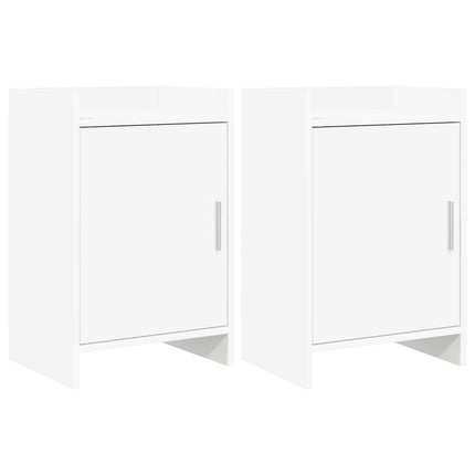 Sängbord 2 pcs Vit 40 x 30 x 60 cm Konstruerat trä