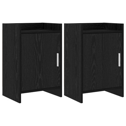 Sängbord 2 pcs Svart ek 40 x 30 x 60 cm Konstruerat trä