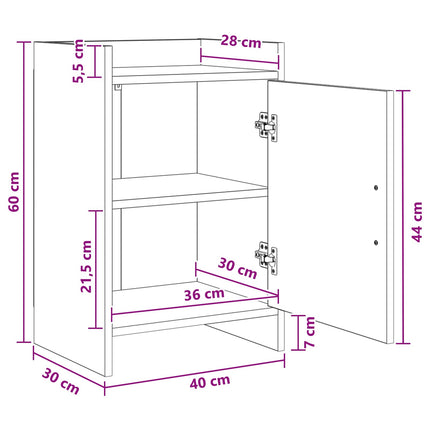 Sängbord 2 pcs Betonggrå 40 x 30 x 60 cm Konstruerat trä