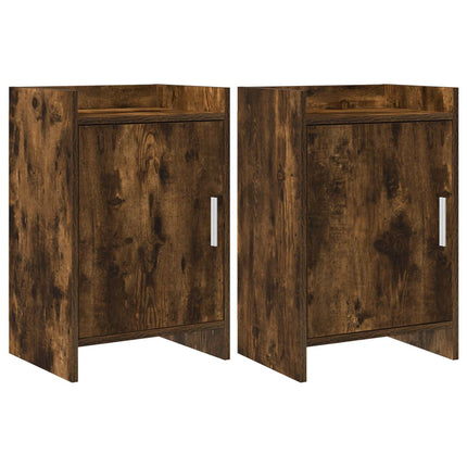 Sängbord 2 pcs Rökt ek 40 x 30 x 60 cm Konstruerat trä
