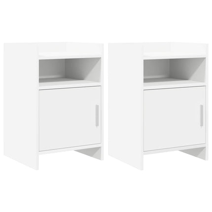 Sängbord 2 pcs Vit 40 x 36 x 60 cm Konstruerat trä
