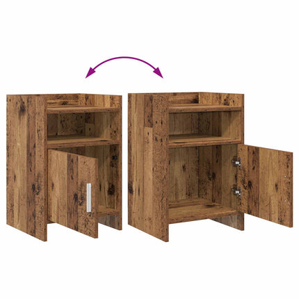 Sängbord 2 pcs Gammalt trä 40 x 36 x 60 cm Konstruerat trä