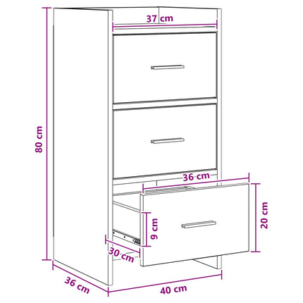 Sideboard Sonoma-ek 40 x 36 x 80 cm Konstruerat trä
