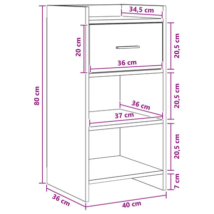 Sideboard Rökt ek 40 x 36 x 80 cm Konstruerat trä