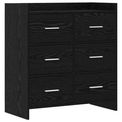 Sideboard Svart ek 75 x 33 x 80 cm Konstruerat trä