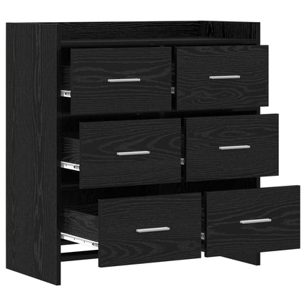 Sideboard Svart ek 75 x 33 x 80 cm Konstruerat trä
