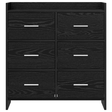 Sideboard Svart ek 75 x 33 x 80 cm Konstruerat trä