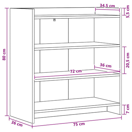 Sideboard Betonggrå 75 x 36 x 80 cm Konstruerat trä