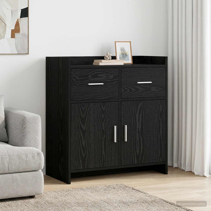 Sideboard Svart ek 75 x 36 x 80 cm Konstruerat trä