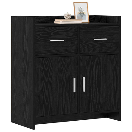 Sideboard Svart ek 75 x 36 x 80 cm Konstruerat trä