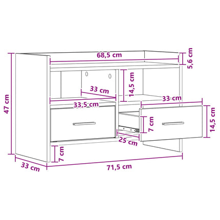 TV-skåp 71,5 x 33 x 47 cm Vit Konstruerat trä
