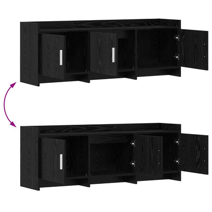 TV-skåp 130 x 33 x 47 cm Svart ek Konstruerat trä