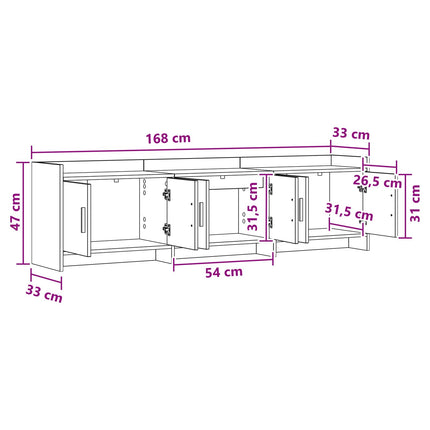 TV-skåp 168 x 33 x 47 cm Gammalt trä Konstruerat trä