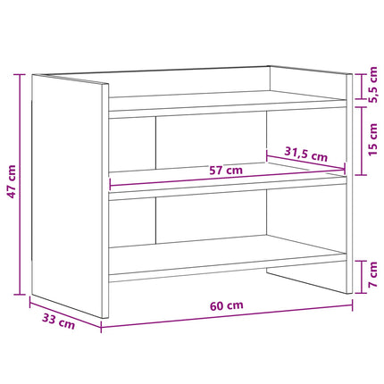 TV-skåp 60 x 33 x 47 cm Rökt ek Konstruerat trä