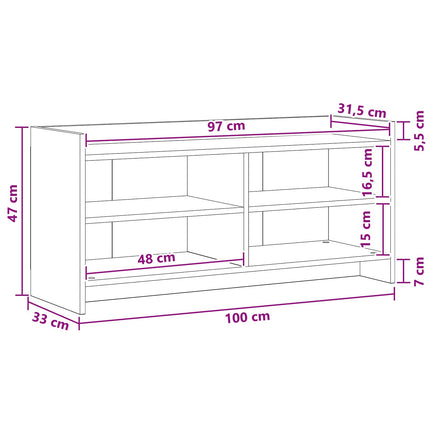 TV-skåp 100 x 33 x 47 cm Sonoma-ek Konstruerat trä