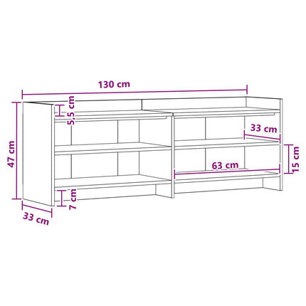 TV-skåp 135 x 33 x 47 cm Sonoma-ek Konstruerat trä