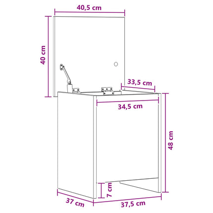 Förvaringskista Betonggrå 40 x 40 x 50 cm Konstruerat trä