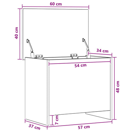 Förvaringskista Betonggrå 60 x 40 x 50 cm Konstruerat trä