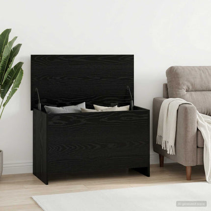 Förvaringskista Svart ek 80 x 40 x 50 cm Konstruerat trä