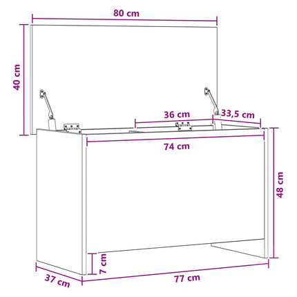 Förvaringskista Sonoma-ek 80 x 40 x 50 cm Konstruerat trä