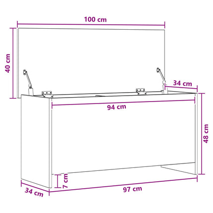 Förvaringskista Gammalt trä 100 x 40 x 50 cm Konstruerat trä