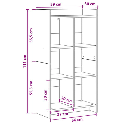 Bokhylla Rökt ek 59 x 30 x 111 cm Konstruerat trä