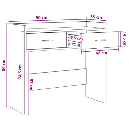 Konsolbord Grå Sonoma 90 x 35 x 80 cm Konstruerat trä