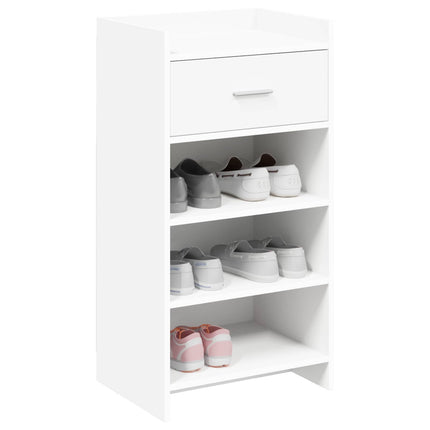 Skoskåp med låda Vit 48 x 36 x 92 cm Konstruerat trä