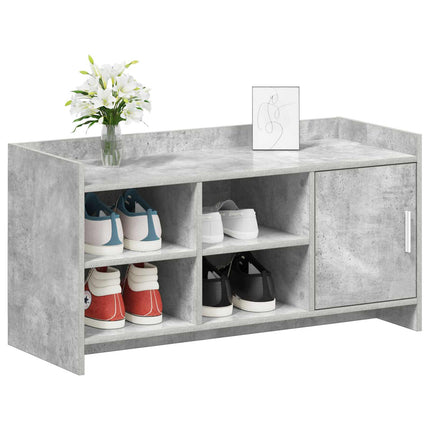 Skoskåp med dörr Betonggrå 100 x 39,5 x 51 cm Konstruerat trä