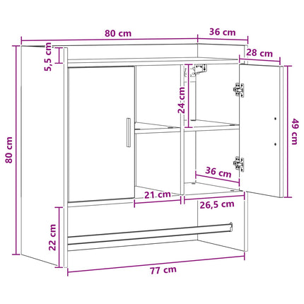 Vägg hylla Väggmonterat Vit 80 x 36 x 80 cm Konstruerat trä