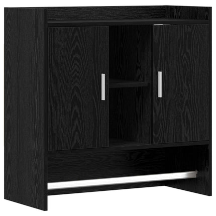 Vägg hylla Väggmonterat Svart ek 80 x 36 x 80 cm