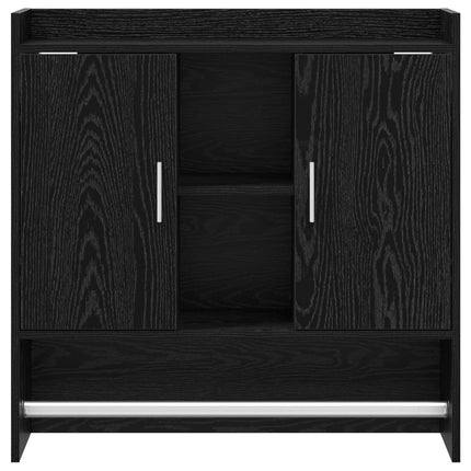 Vägg hylla Väggmonterat Svart ek 80 x 36 x 80 cm