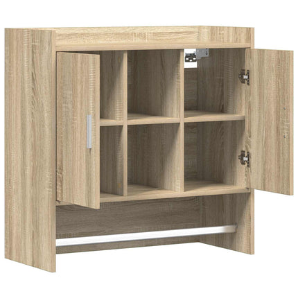 Vägg hylla Väggmonterat Sonoma-ek 80 x 36 x 80 cm